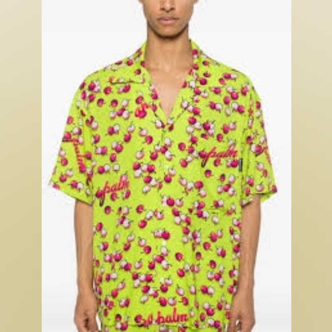Palm Angels Men's Cherry Print Shirt Nwt $690.00 Retail